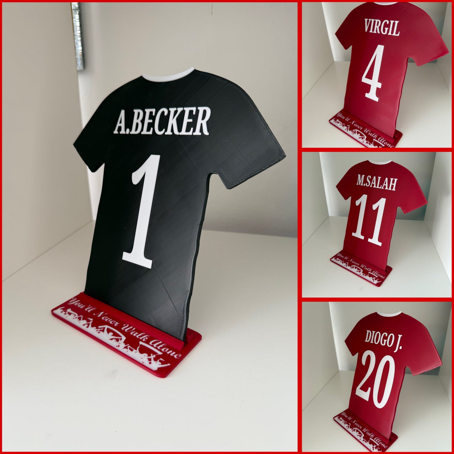 Liverpool Player Shirt And Stand. All Players