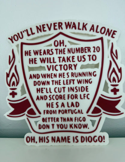 Diogo Jota Chant Badge Wall Art