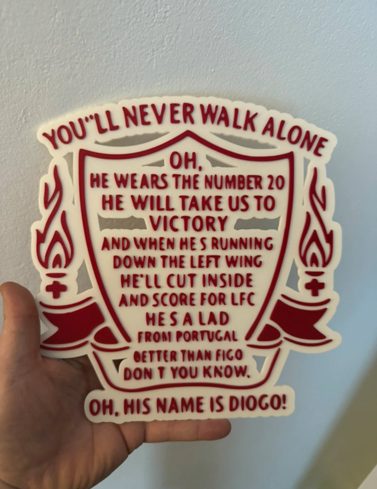 Diogo Jota Chant Badge Wall Art