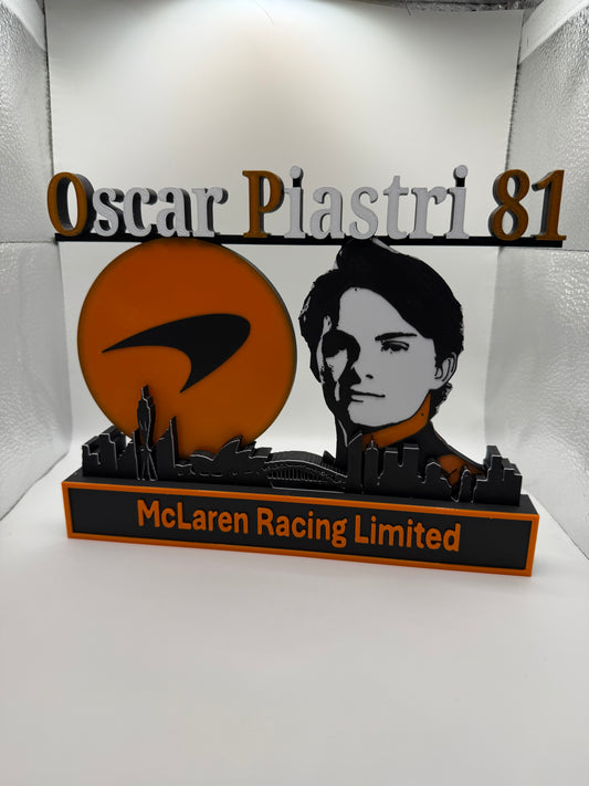 Oscar Piastri Skyline Plaque