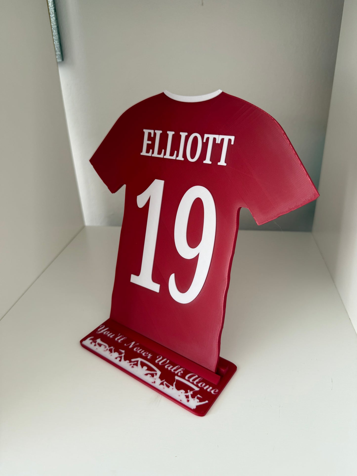 Liverpool Player Shirt And Stand. All Players