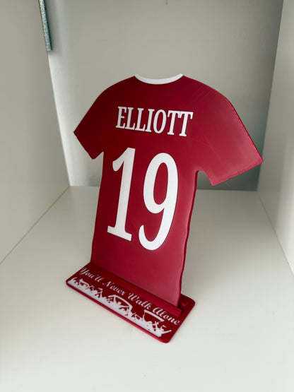 Liverpool Player Shirt And Stand. All Players