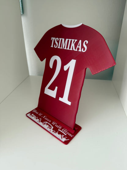 Liverpool Player Shirt And Stand. All Players