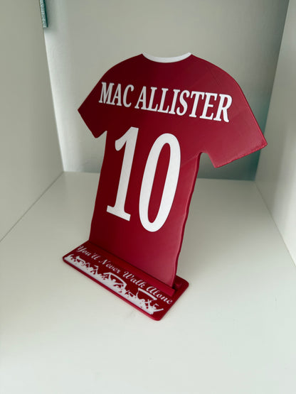 Liverpool Player Shirt And Stand. All Players