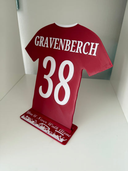 Liverpool Player Shirt And Stand. All Players