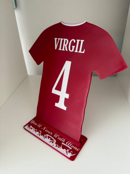 Liverpool Player Shirt And Stand. All Players